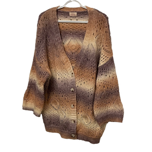Nekane Oversized Gradient Wool Blend Cardigan Size Large